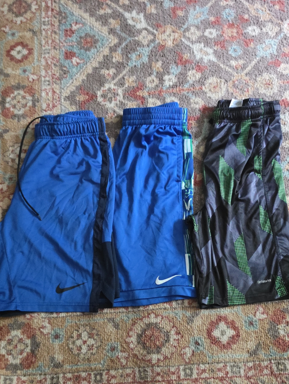 Nike Boys' Blue and Black Athletic Shorts Trio